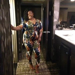 Flower print jumpsuit
